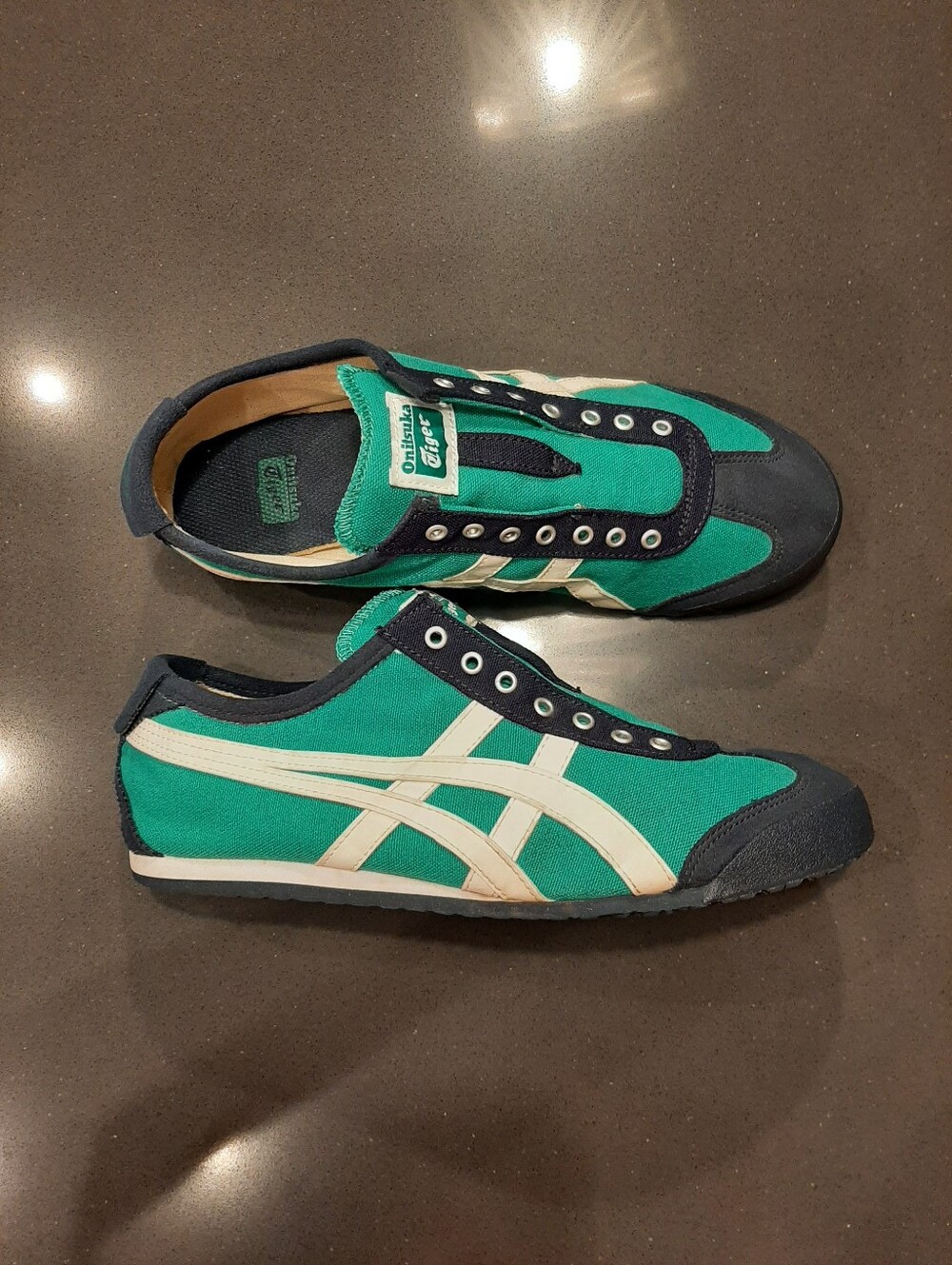 Onitsuka Tiger Mexico 66 Slip-On Sneakers Green Navy Men's Size 8.5 EU 42